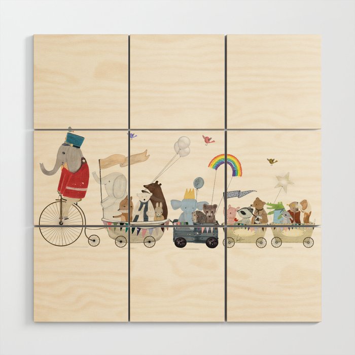 the rainbow parade Wood Wall Art Gallery Image 1