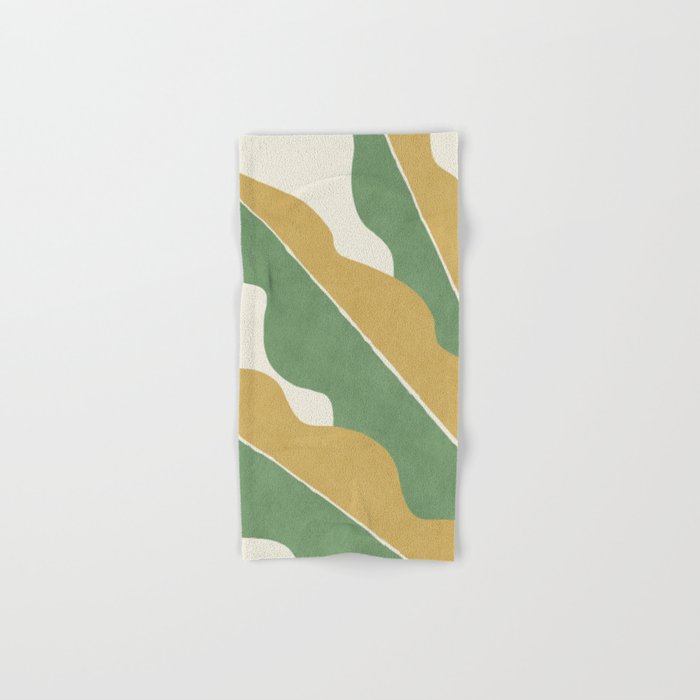 Color Block Abstract Leaf - Gold Green Bath Towel Gallery Image 1