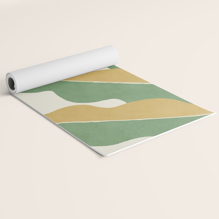 Color Block Abstract Leaf - Gold Green Yoga Mat Gallery Image 2