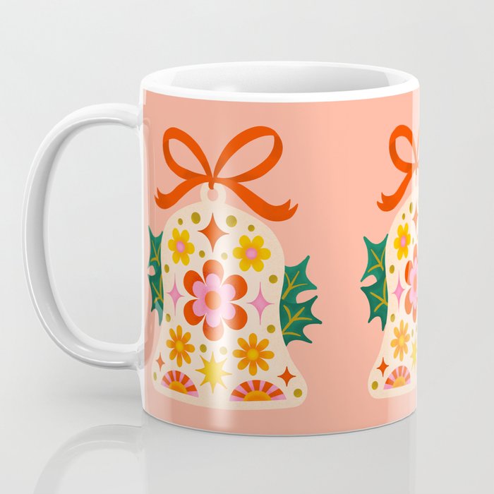 Retro Christmas Sleigh Bell Coffee Mug Gallery Image 3