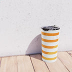 Beach Stripes Orange Yellow Travel Mug Gallery Image 4