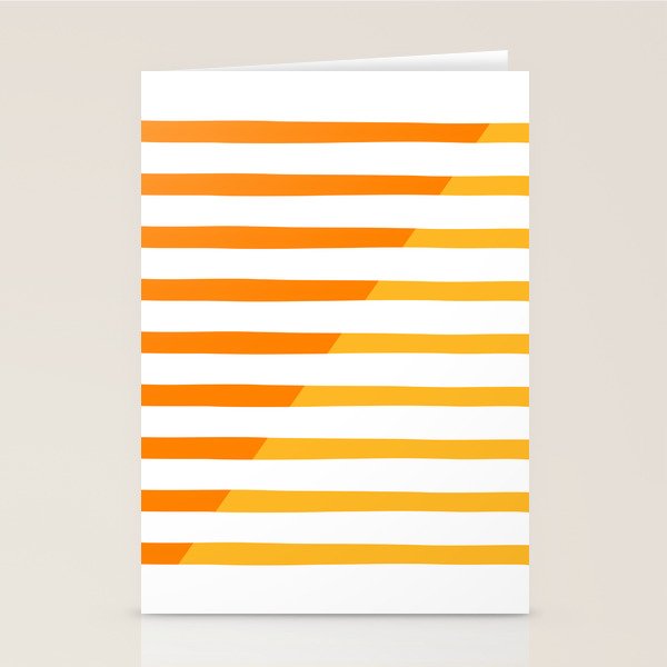 Beach Stripes Orange Yellow Stationery Card Gallery Image 1