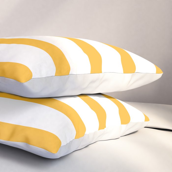 Beach Stripes Orange Yellow Pillow Sham Gallery Image 3
