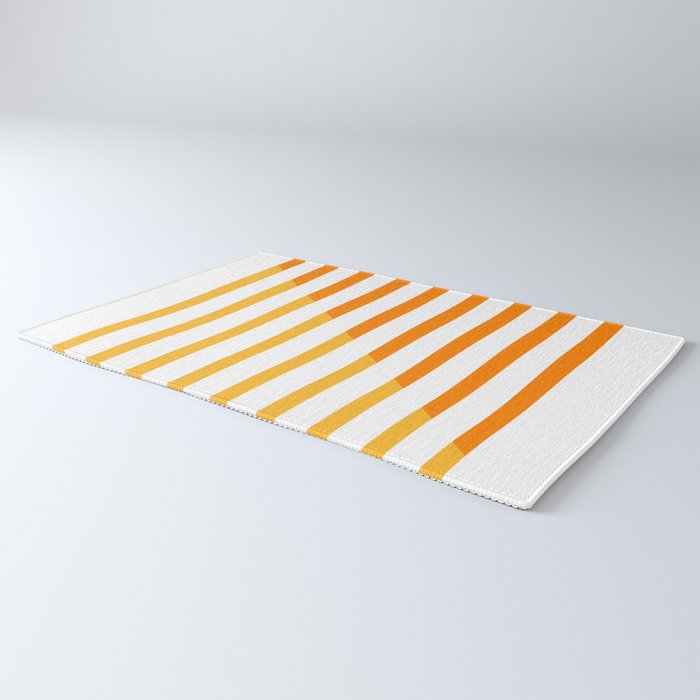 Beach Stripes Orange Yellow Rug Gallery Image 3