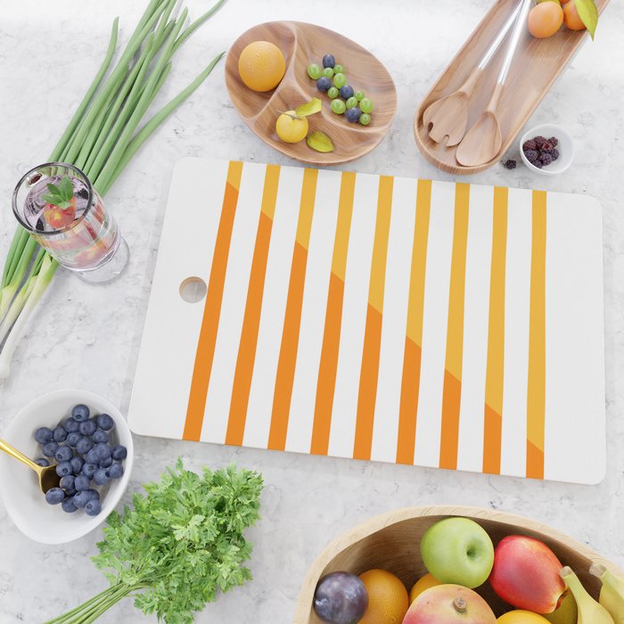Beach Stripes Orange Yellow Cutting Board Gallery Image 2