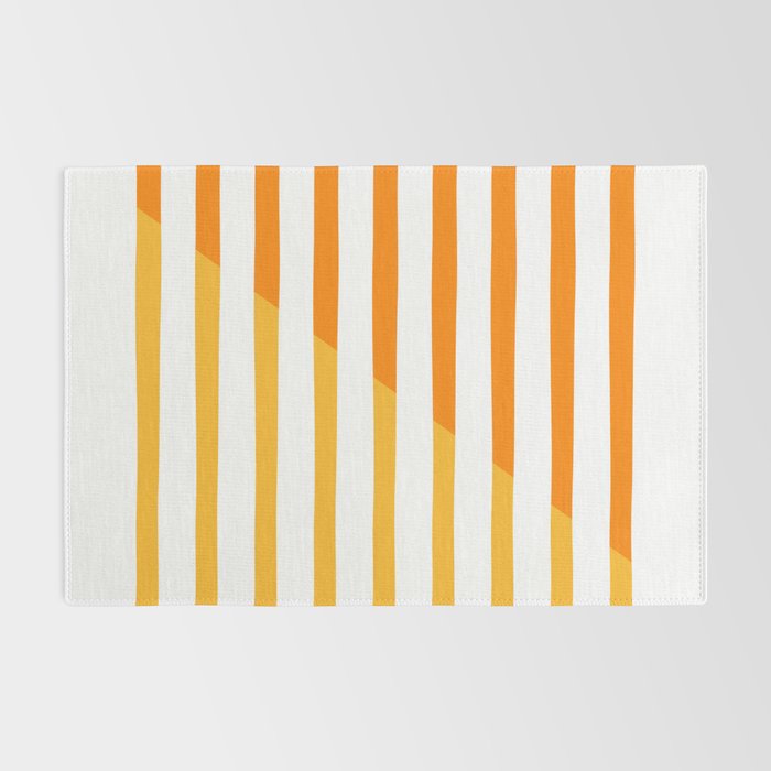 Beach Stripes Orange Yellow Rug Gallery Image 2