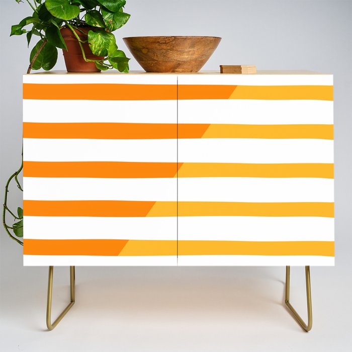 Beach Stripes Orange Yellow Credenza Gallery Image 1