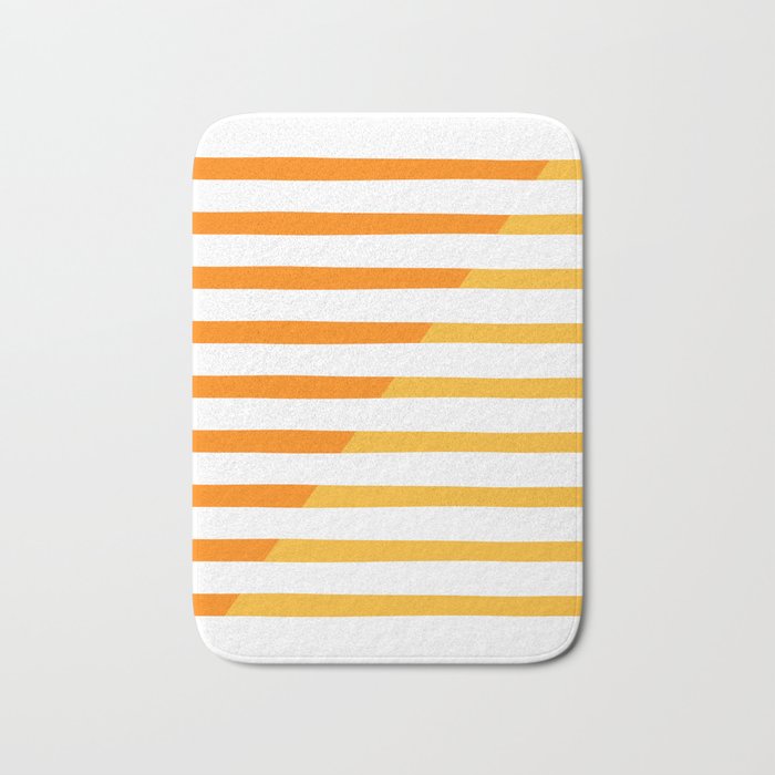 Beach Stripes Orange Yellow Bath Mat Gallery Image 1