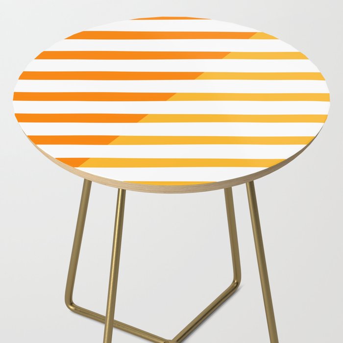 Beach Stripes Orange Yellow Side Table Gallery Image 2