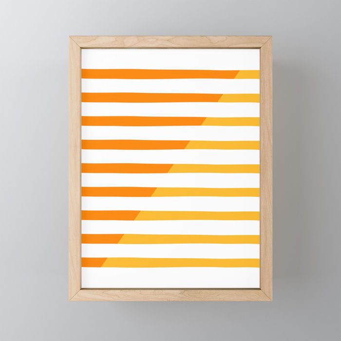 Beach Stripes Orange Yellow Mini Art Print Gallery Image 1