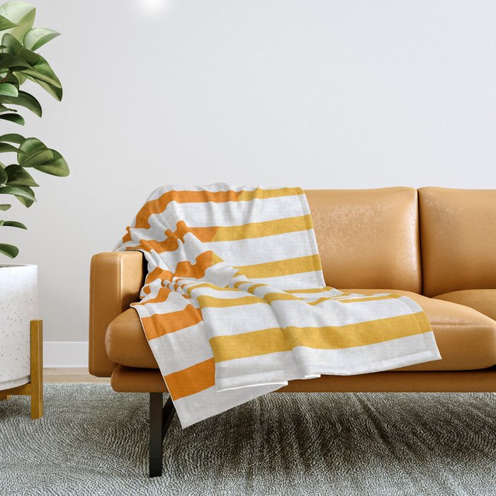 Beach Stripes Orange Yellow Throw Blanket Gallery Image 1