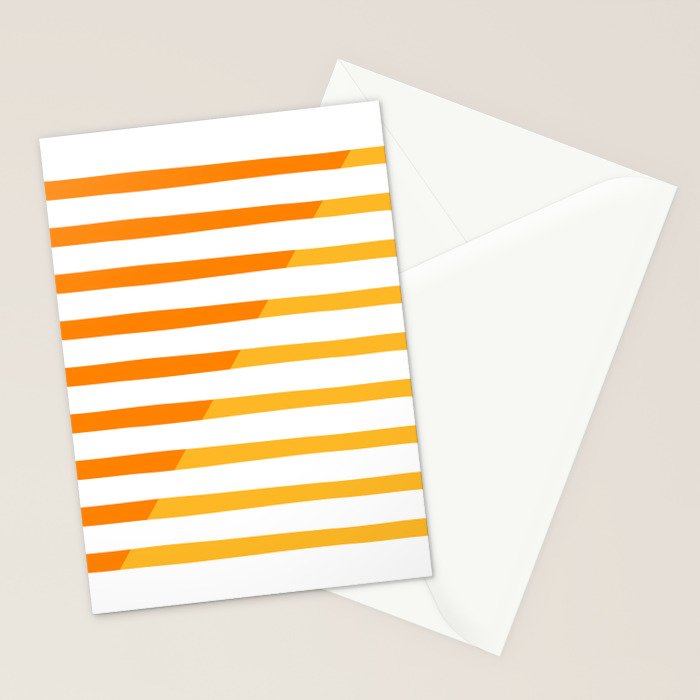 Beach Stripes Orange Yellow Stationery Card Gallery Image 2