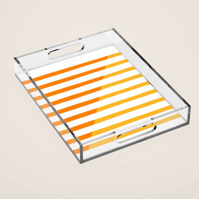 Beach Stripes Orange Yellow Acrylic Tray Gallery Image 1