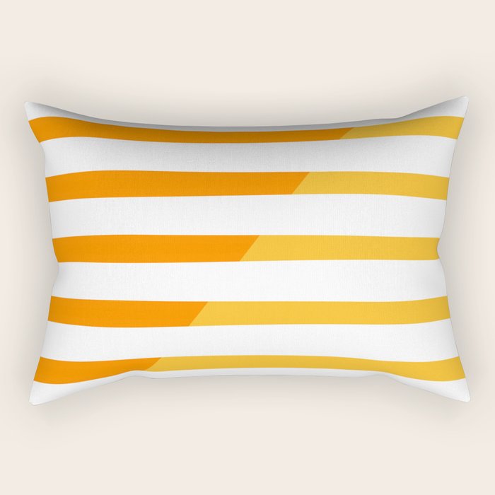 Beach Stripes Orange Yellow Rectangular Pillow Gallery Image 1