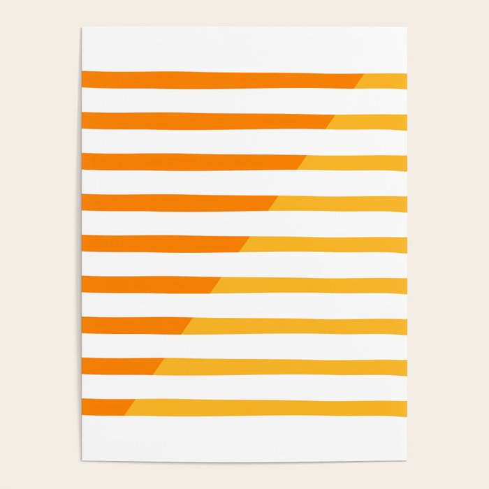 Beach Stripes Orange Yellow Poster Gallery Image 4