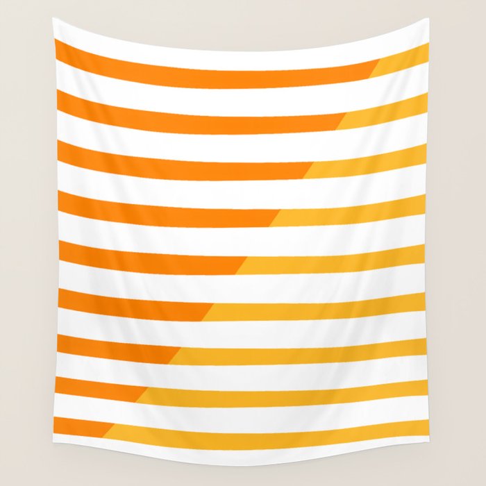 Beach Stripes Orange Yellow Wall Tapestry Gallery Image 4