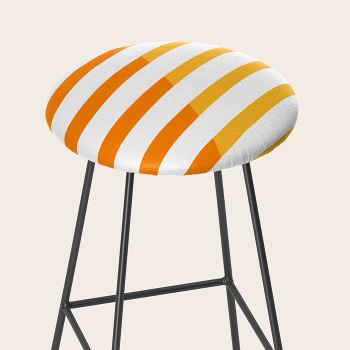 Beach Stripes Orange Yellow Stool Gallery Image 2