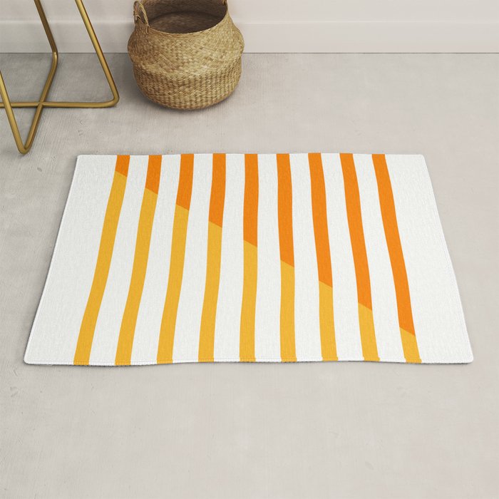 Beach Stripes Orange Yellow Rug Gallery Image 1