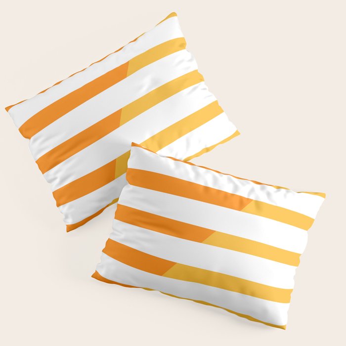 Beach Stripes Orange Yellow Pillow Sham Gallery Image 1