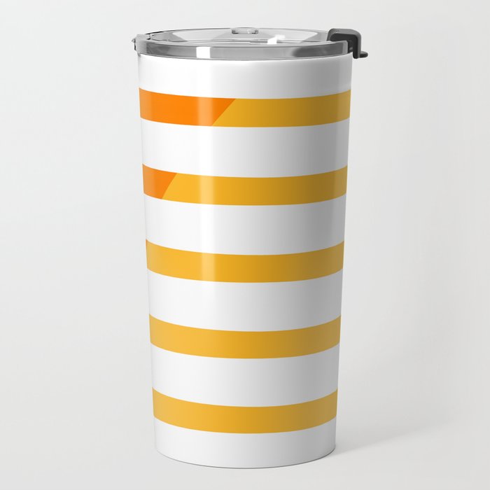 Beach Stripes Orange Yellow Travel Mug Gallery Image 2