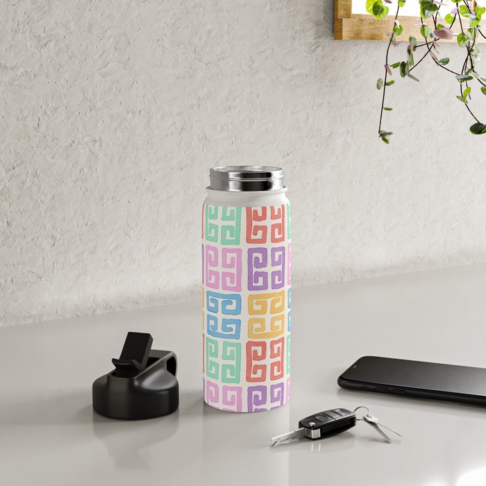 Colorful Greek Style Pattern Water Bottle Gallery Image 4