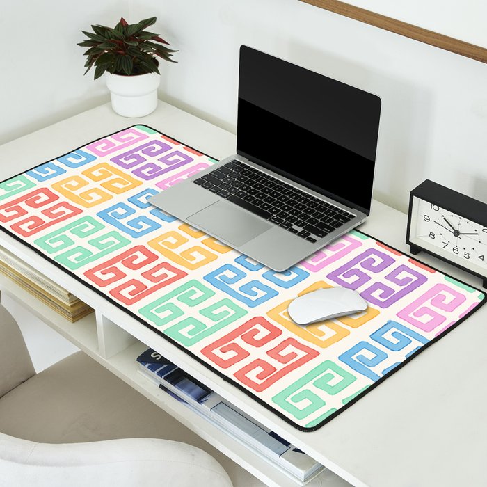 Colorful Greek Style Pattern Desk Mat Gallery Image 2