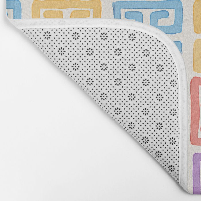 Colorful Greek Style Pattern Bath Mat Gallery Image 2