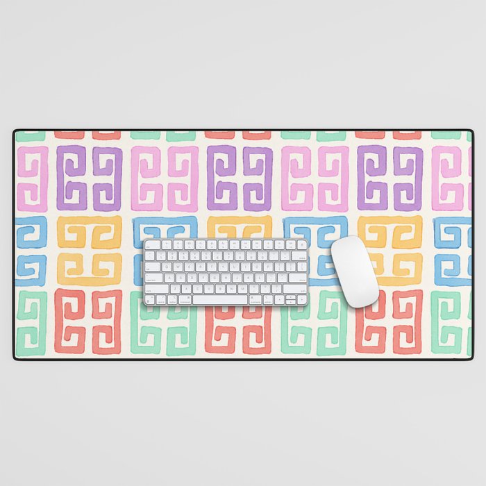Colorful Greek Style Pattern Desk Mat Gallery Image 1