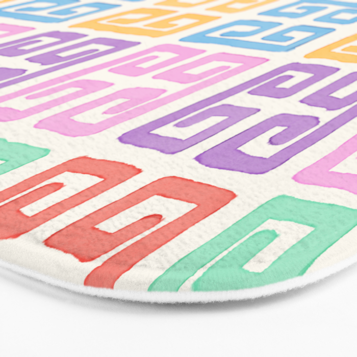 Colorful Greek Style Pattern Bath Mat Gallery Image 3