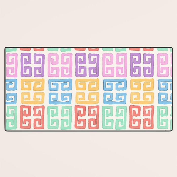 Colorful Greek Style Pattern Desk Mat Gallery Image 3