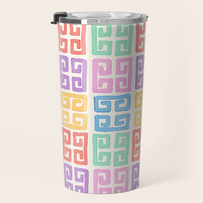 Colorful Greek Style Pattern Travel Mug Gallery Image 3