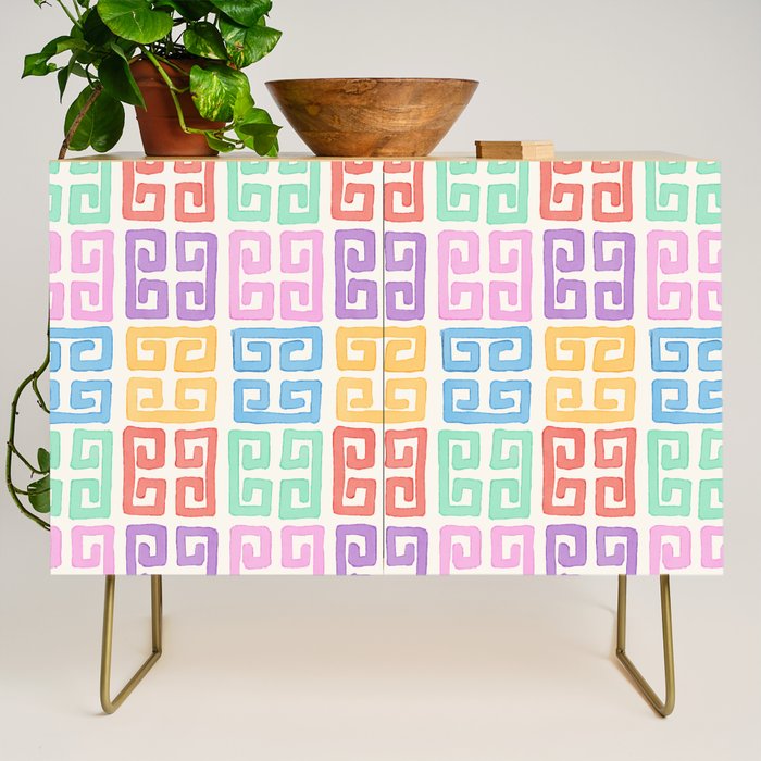 Colorful Greek Style Pattern Credenza Gallery Image 1