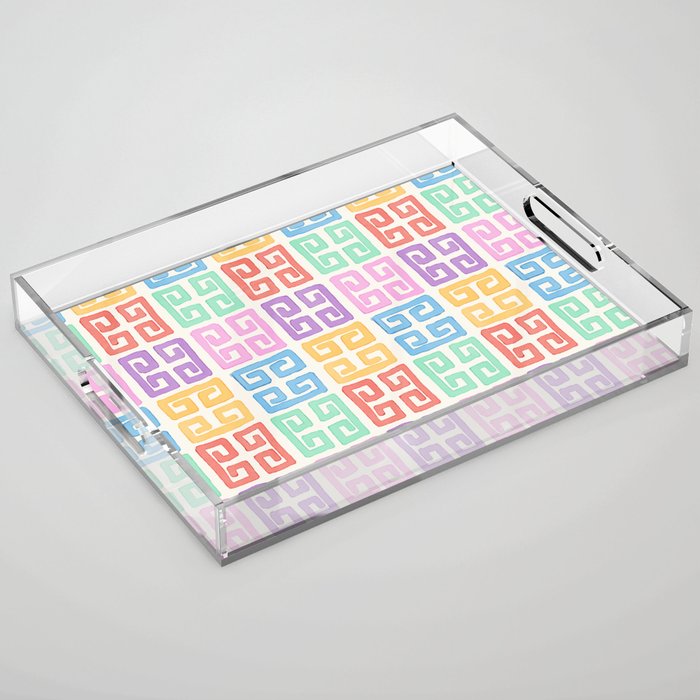 Colorful Greek Style Pattern Acrylic Tray Gallery Image 1
