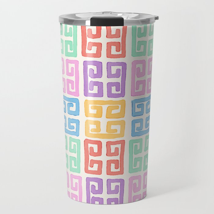Colorful Greek Style Pattern Travel Mug Gallery Image 1