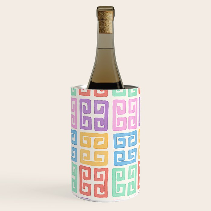 Colorful Greek Style Pattern Wine Chiller Gallery Image 2