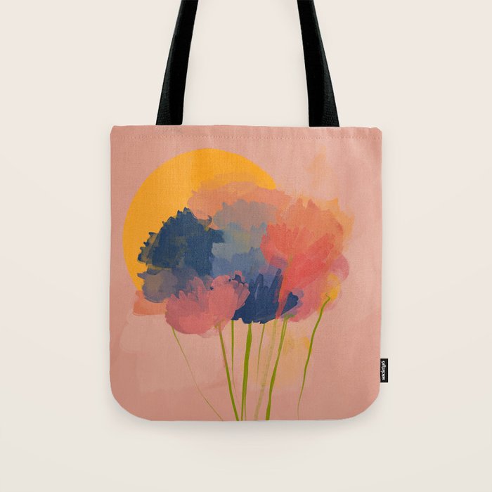Colorful Messy Flowers In The Sun Tote Bag Gallery Image 1