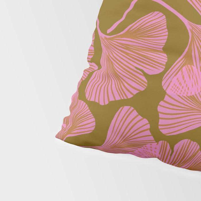Pink Ginkgo Leaf Pattern Pillow Sham Gallery Image 4