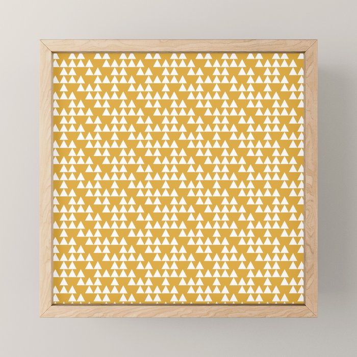 Festive Mustard Yellow, Triangles  Mini Art Print Gallery Image 1