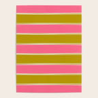 Bold Lined Stripes Pattern in Pink Chartreuse Cream Poster Gallery Image 4