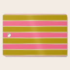 Bold Lined Stripes Pattern in Pink Chartreuse Cream Cutting Board Gallery Image 1