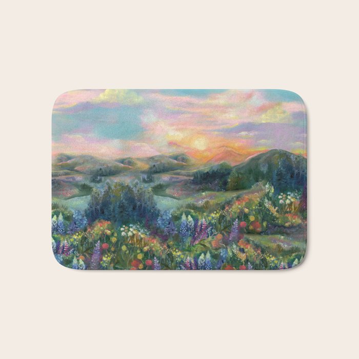 Sunset Landscape Bath Mat Gallery Image 1