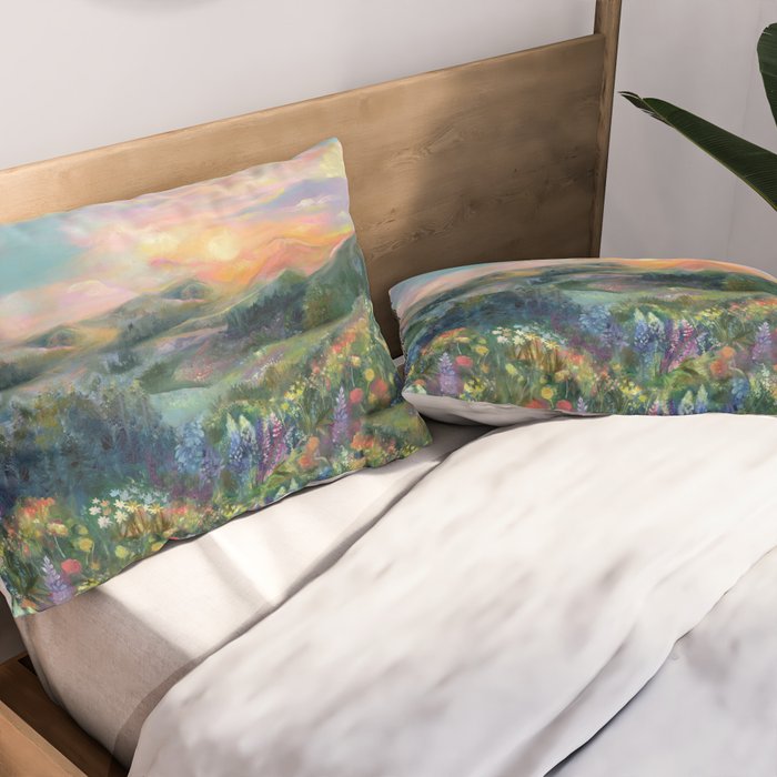 Sunset Landscape Pillow Sham Gallery Image 2