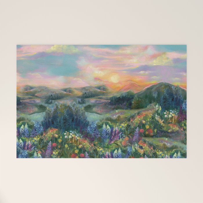 Sunset Landscape Welcome Mat Gallery Image 1