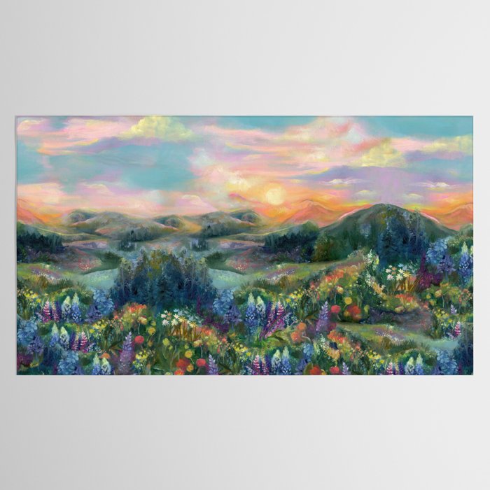 Sunset Landscape Tablecloth Gallery Image 2