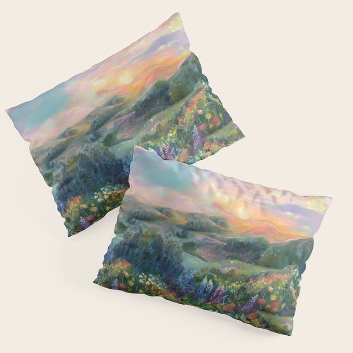 Sunset Landscape Pillow Sham Gallery Image 1