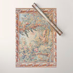 Antique 19th Century French Aubusson Landscape Tapestry with Swan Wrapping Paper Gallery Image 1
