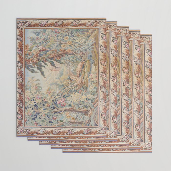Antique 19th Century French Aubusson Landscape Tapestry with Swan Wrapping Paper Gallery Image 3