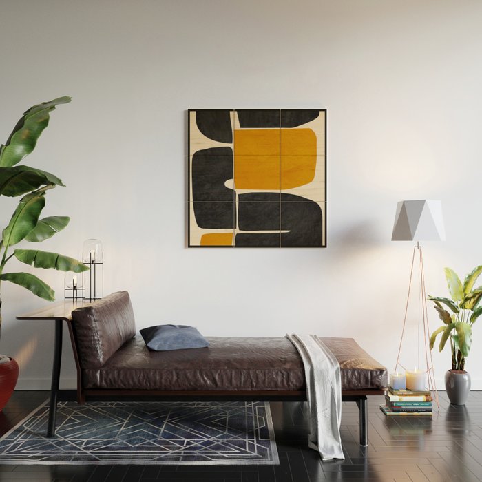 Modern Abstract Minimal Shapes 216 Wood Wall Art Gallery Image 2