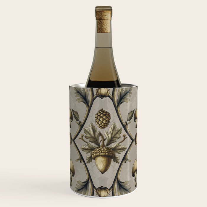 William Morris Style Forest Tales Cabincore Pattern Beige Wine Chiller Gallery Image 1
