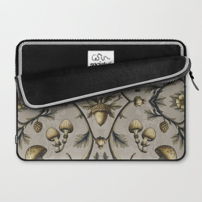 William Morris Style Forest Tales Cabincore Pattern Beige Laptop Sleeve Gallery Image 2